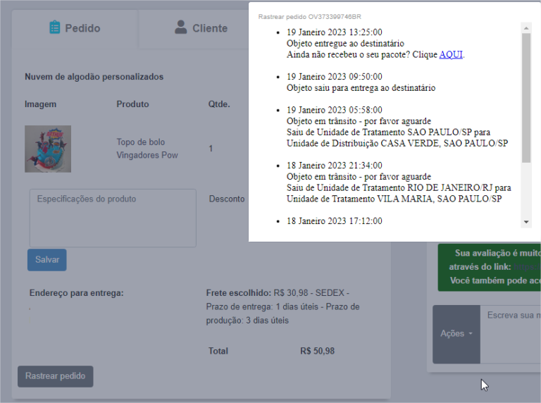 Como rastrear um pedido